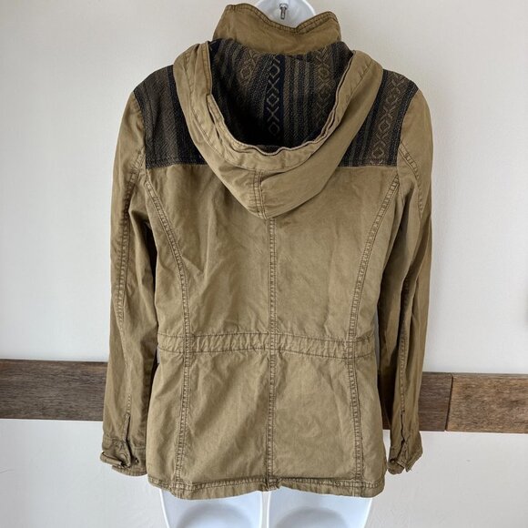 Coffee Shop Olive Green Jacket Southwestern Pattern M - Picture 3 of 8